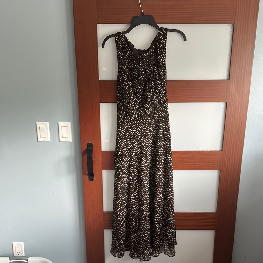 Adrianna Papell Black and White Halter Maxi Dress
